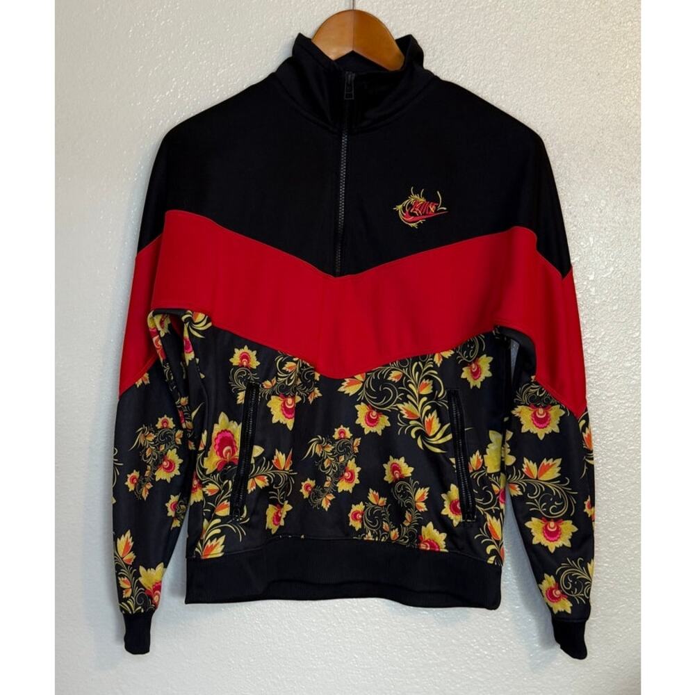 Floral Black and Red Women's Top
